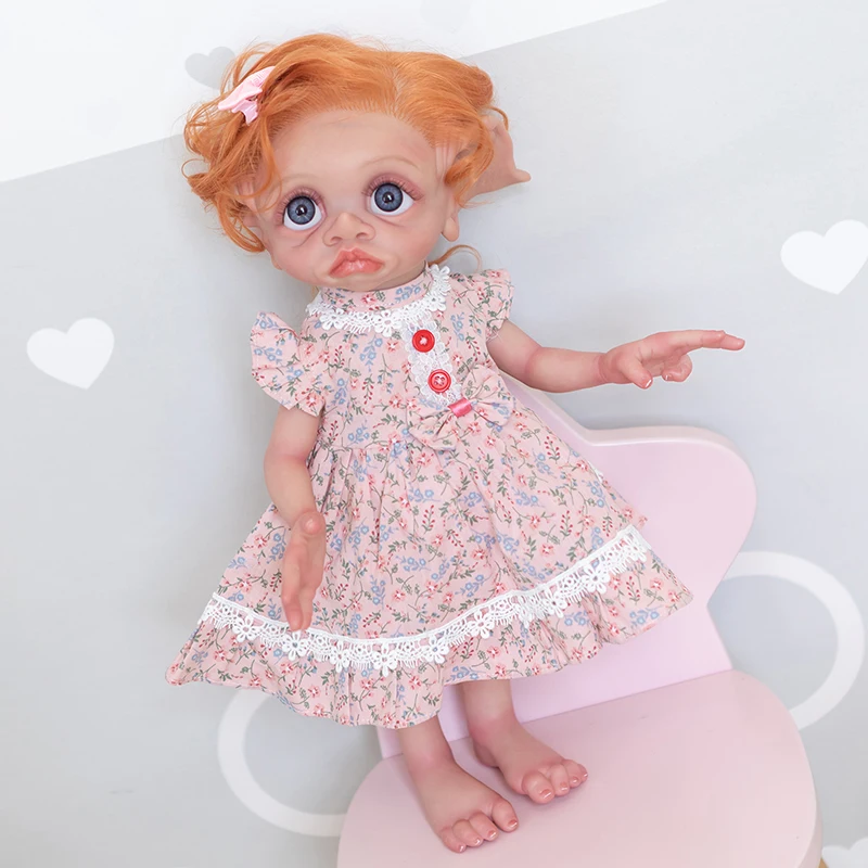 

Кукла реборн Сказочный эльф, 17 дюймов, готовая полностью окрашенная кукла, мягкая силиконовая, маленькая, тонированная, коллекционная кукла, подарок