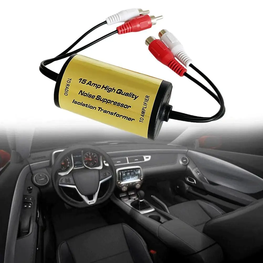 

For Car And Home Stereo 2×RCA Male RCA Audio Noise Filter Suppressor Ground Loop Lsolator Car Accessories