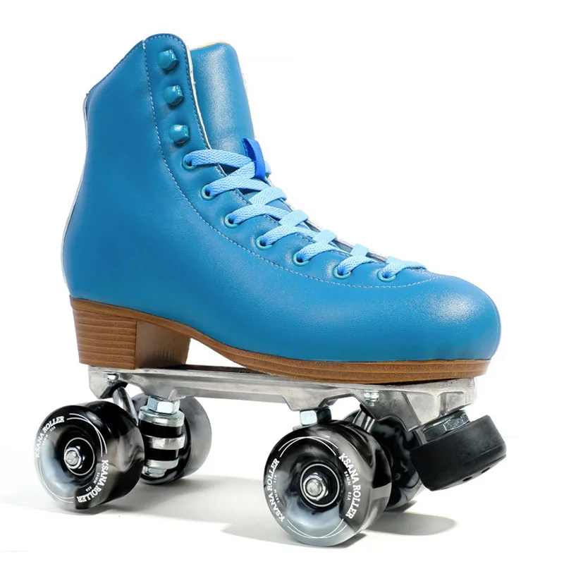 

Luxury Aluminium Alloy Frame Quad Roller Skates Super Fiber Leather Shoes High Elasticity PU Wheel Indoor Street Fitness Skating