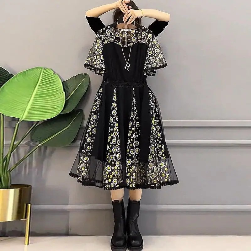 Fashion High Waist Slim Long Printing Evening Dresses Women's 2023 New Summer Thin Mesh Stitching Dress Female Clothes
Fashion High Waist Slim Long Printing Evening Dresses Women's 2023 New Summer Thin Mesh Stitching Dress Female Clothes