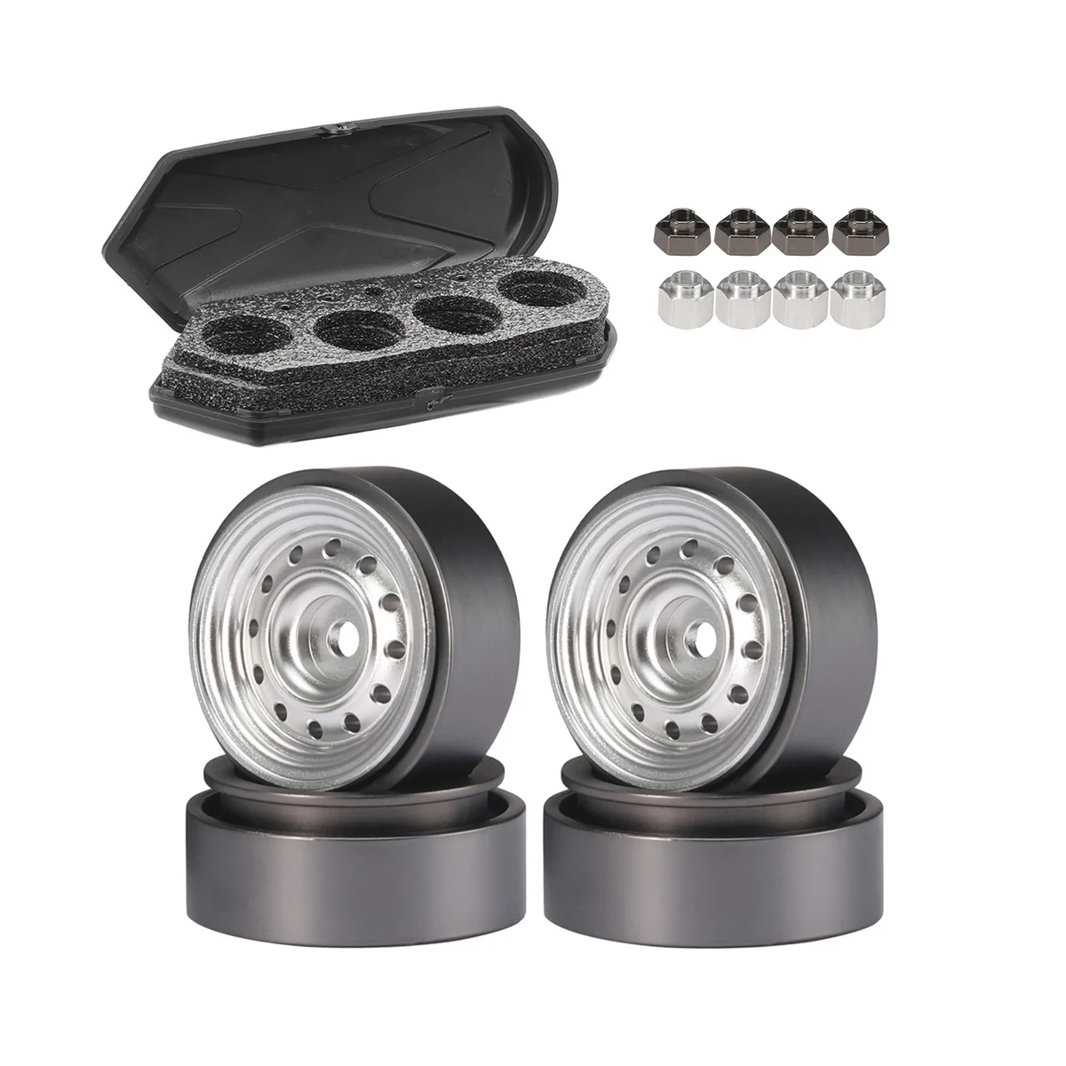 4 шт., 91,2 г, 1/18 дюйма, металлическая Ступица колеса Beadlock для Axial SCX24, AX24, Traxxas, TRX4M, FMS, FCX24, 1/24, детали для радиоуправляемых автомобилей на гусеничном ходу, 1
4 шт., 91,2 г, 1/18 дюйма, металлическая Ступица колеса Beadlock для Axial SCX24, AX24, Traxxas, TRX4M, FMS, FCX24, 1/24, детали для радиоуправляемых автомобилей на гусеничном ходу, 1