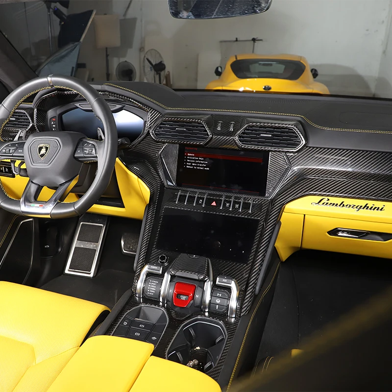 

For Lamborghini URUS 2018-2021 Complete set of real carbon fiber accessories for car interiors 18 sets LHD
