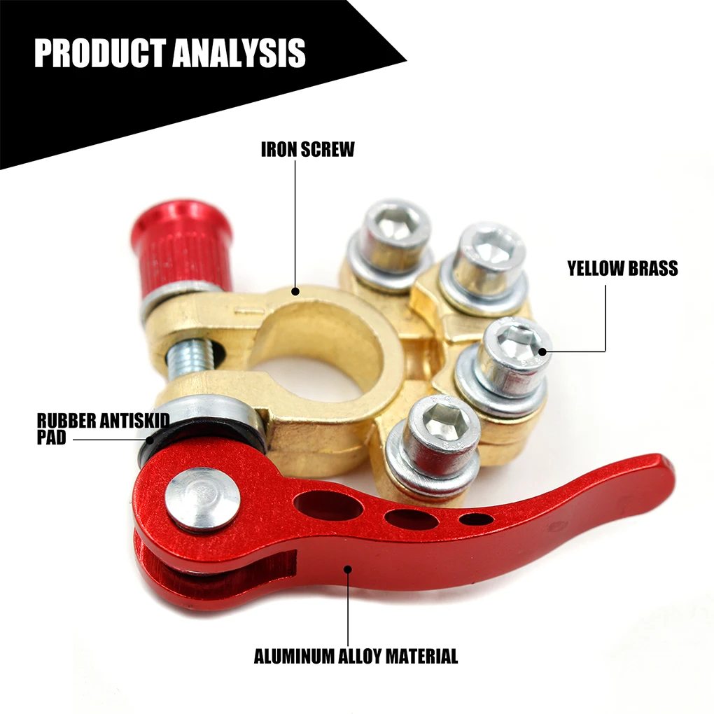 1 Pair Battery Terminals Quick Disconnect Cable Connector Clamp Connection 
1 Pair Battery Terminals Quick Disconnect Cable Connector Clamp Connection