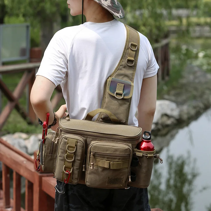 Fishing Shoulder Bag Multifunctional Fishing Waist Pack 600D Nylon Large Multi Pocket Waterproof for Outdoor Sports for Riding
Fishing Shoulder Bag Multifunctional Fishing Waist Pack 600D Nylon Large Multi Pocket Waterproof for Outdoor Sports for Riding