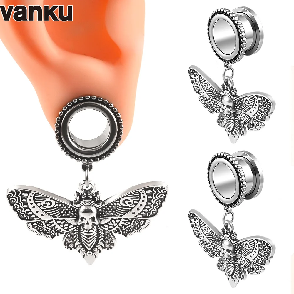 Vanku 2 шт. модные туннели Для Пирсинга Ушей из нержавеющей стали с черепом и молью, Вешалки Для Пирсинга Ушей, ювелирные изделия для растяжки ушей
Vanku 2 шт. модные туннели Для Пирсинга Ушей из нержавеющей стали с черепом и молью, Вешалки Для Пирсинга Ушей, ювелирные изделия для растяжки ушей