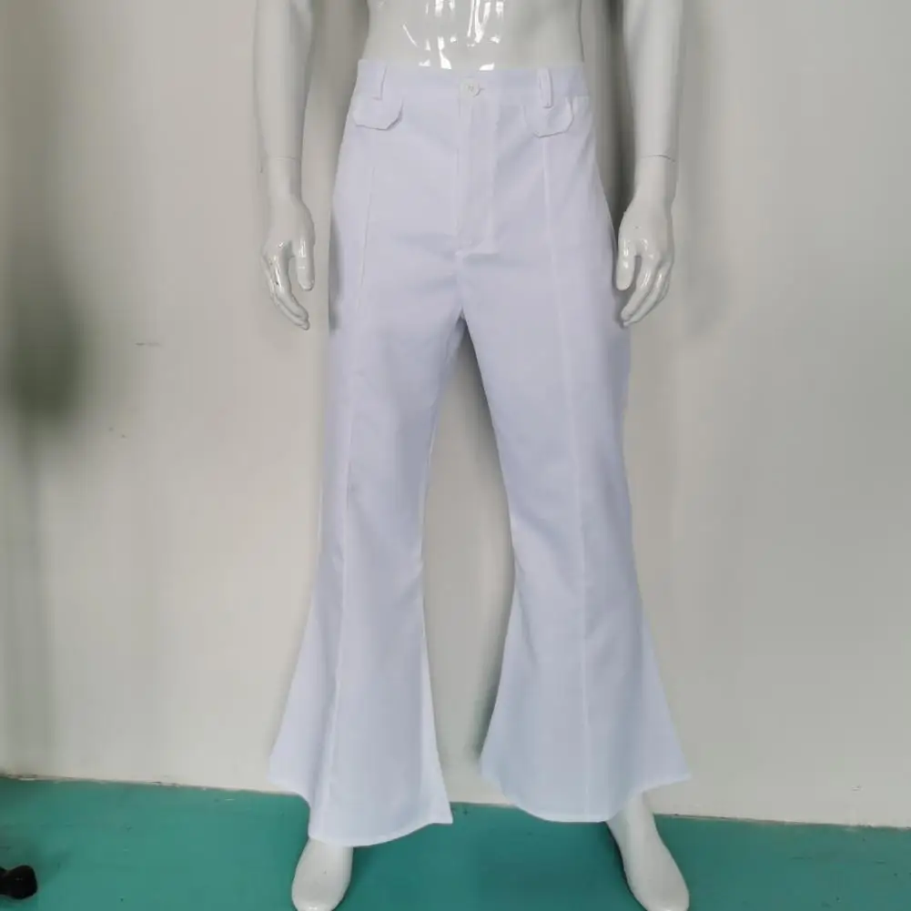 

Shiny Sequin Men Bell-bottom Trousers Retro Disco Fancy Trousers for Men 60s 70s Shiny Sequin Flared Hem Hippie for Halloween