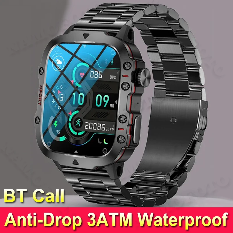 

2024 New Smart Watch Military Industry 3ATM Waterproof Wristwatch Anti Drop BP BT Call Clock Men Women Outdoor Sports Smartwatch