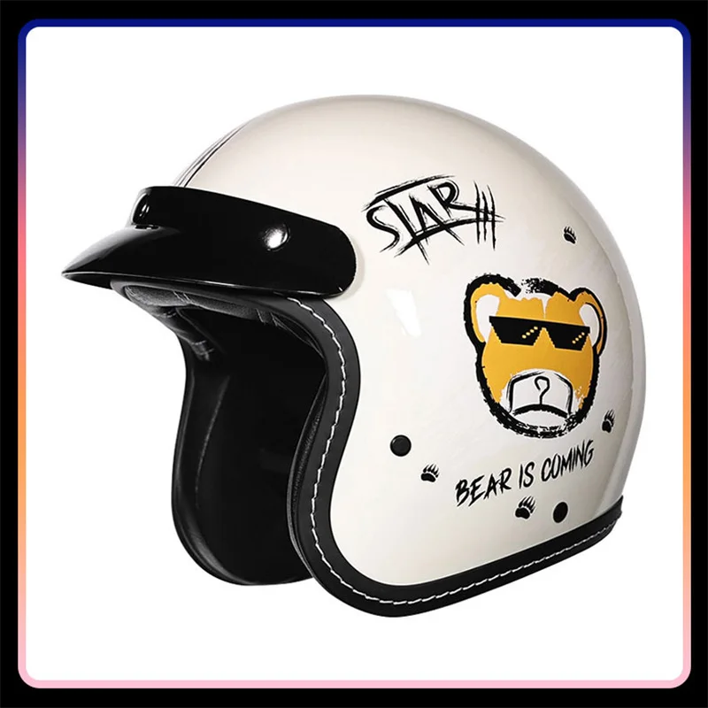 

DOT 3/4 Open Face Motorcycle Helmet for Scooter Moped Cruiser Cafe Racer Retro Vintage Jet Helmets Street Bike Cascos Para Motos