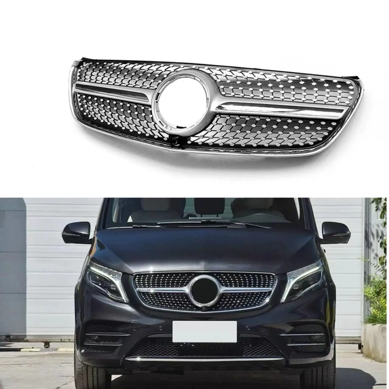 

Глянцевые черные решетки радиатора для Mercedes Benz V Class 2016-2020, V250/V260 W447, гоночные решетки, бамперы, комплект кузова, капот