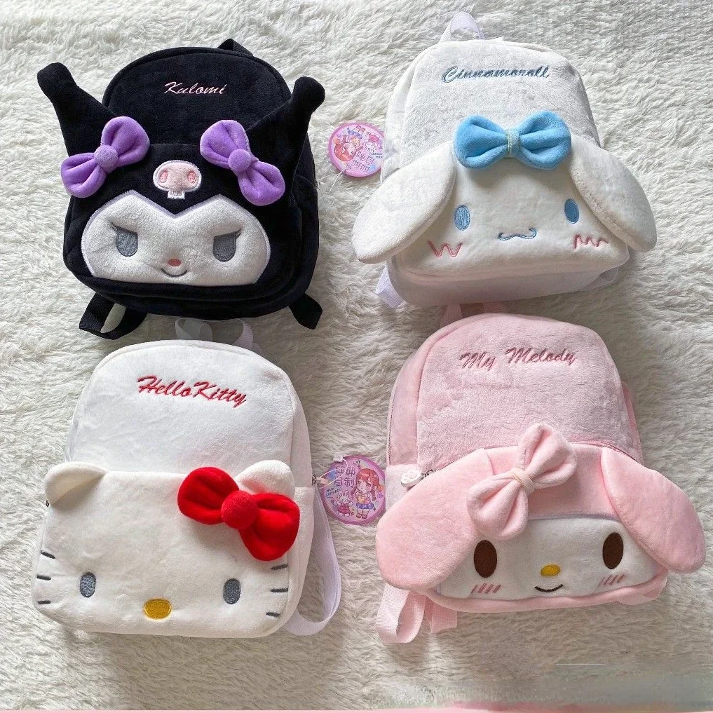 

Bags for Women Kawaii Backpack Sanrio Hello Kitty Bag Cute Sister Everyday Joker Plush Portable Cartoons on Both Shoulders