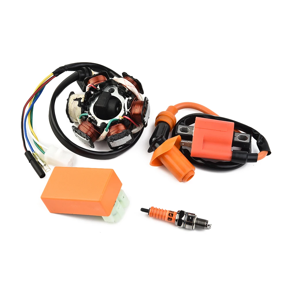 Spark Plug Ignition Coil Set 6 pin CDI Exterior For GY6 49CC 50CC ATV Moped Scooter Replacement Durable Practical
Spark Plug Ignition Coil Set 6 pin CDI Exterior For GY6 49CC 50CC ATV Moped Scooter Replacement Durable Practical