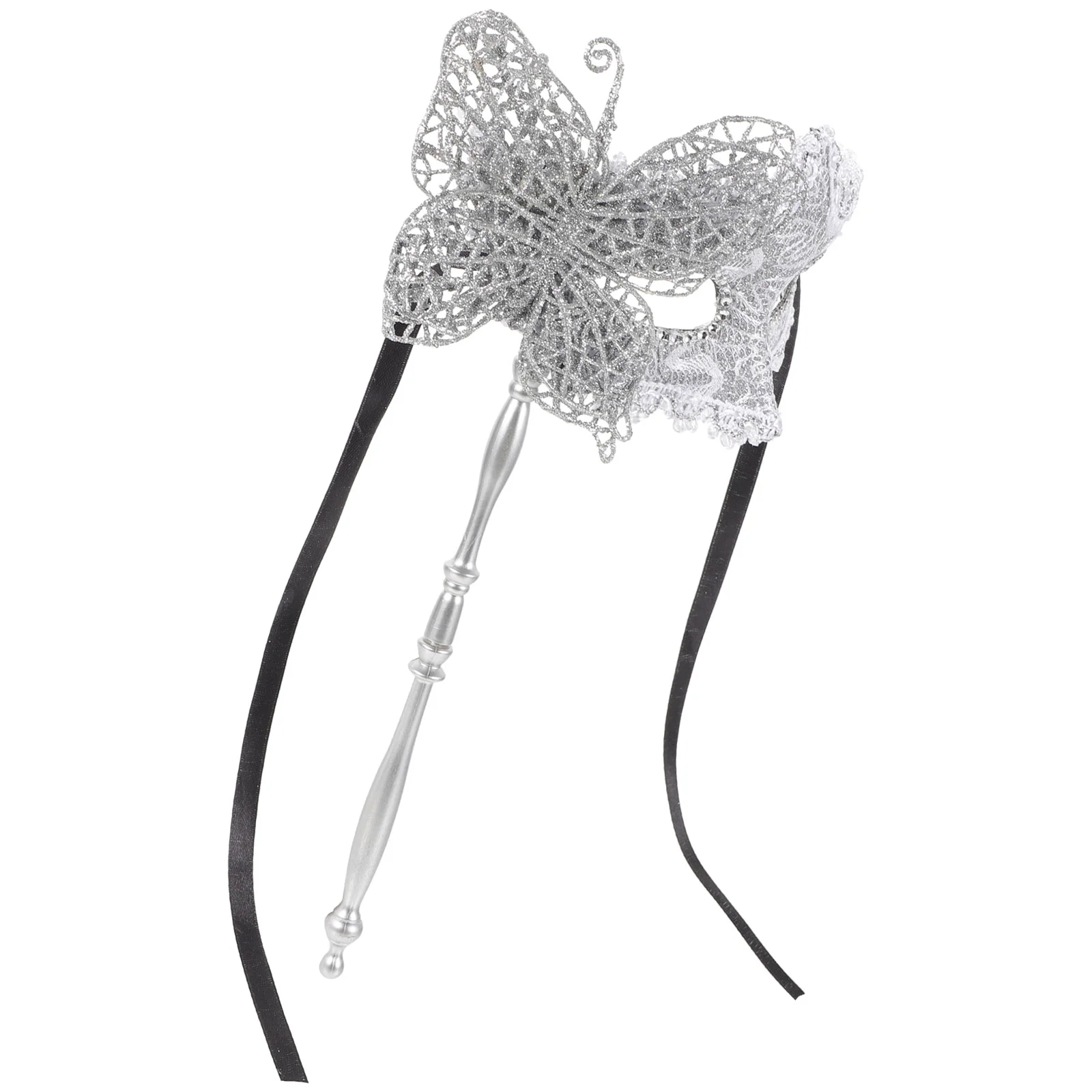 Hand Mask Hallowen Masquerade with Stick Pretty Dancing Party Handheld Fabric for Women Silver
Hand Mask Hallowen Masquerade with Stick Pretty Dancing Party Handheld Fabric for Women Silver