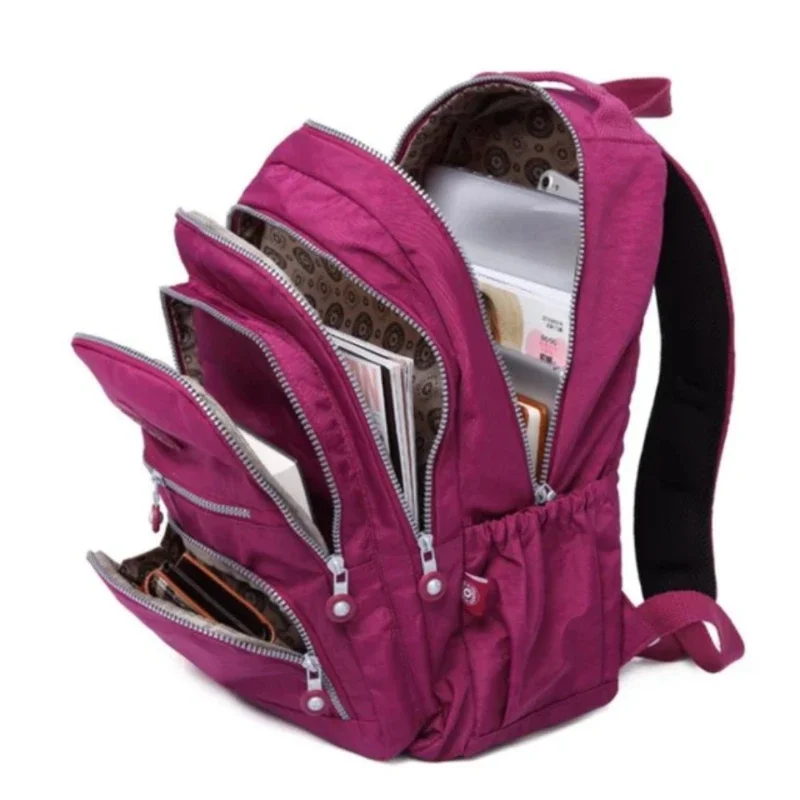 

Двойная Сумка через плечо для старшей школы, нейлоновая вместительная простая легкая сумка с защитой от брызг для компьютера, студенческий рюкзак