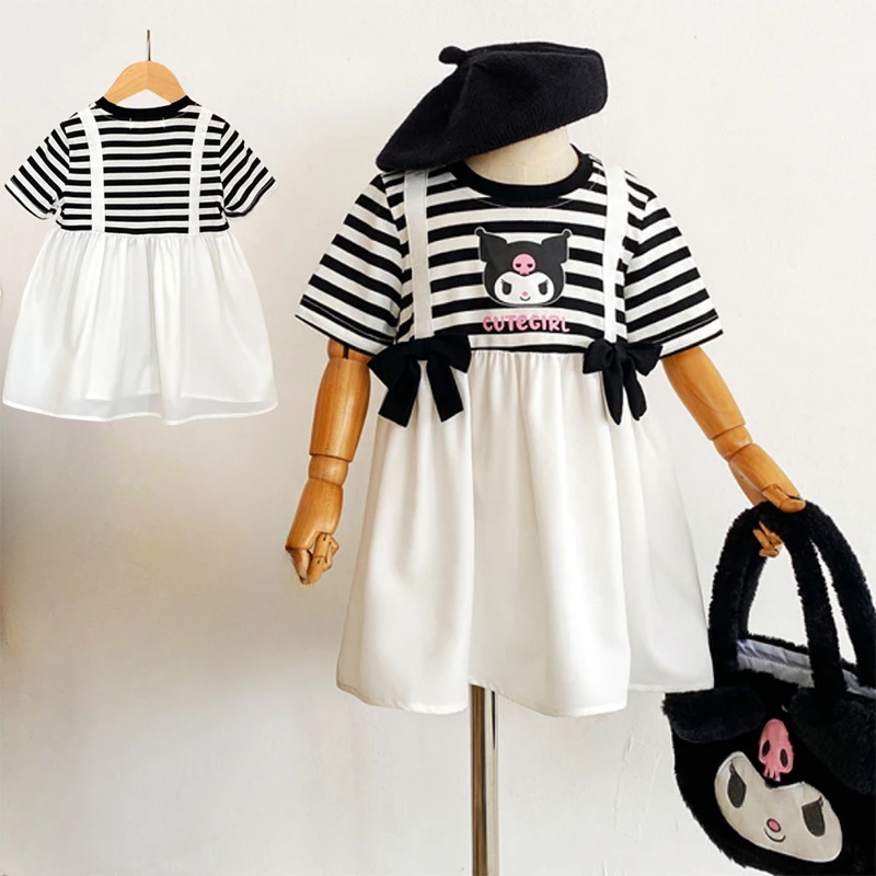 Kuromi Kawaii Sanrio Anime Children Summer Baby Dress Shirt Cute Cartoon Short-Sleeved Clothing Lovely Gifts for Girls
Kuromi Kawaii Sanrio Anime Children Summer Baby Dress Shirt Cute Cartoon Short-Sleeved Clothing Lovely Gifts for Girls