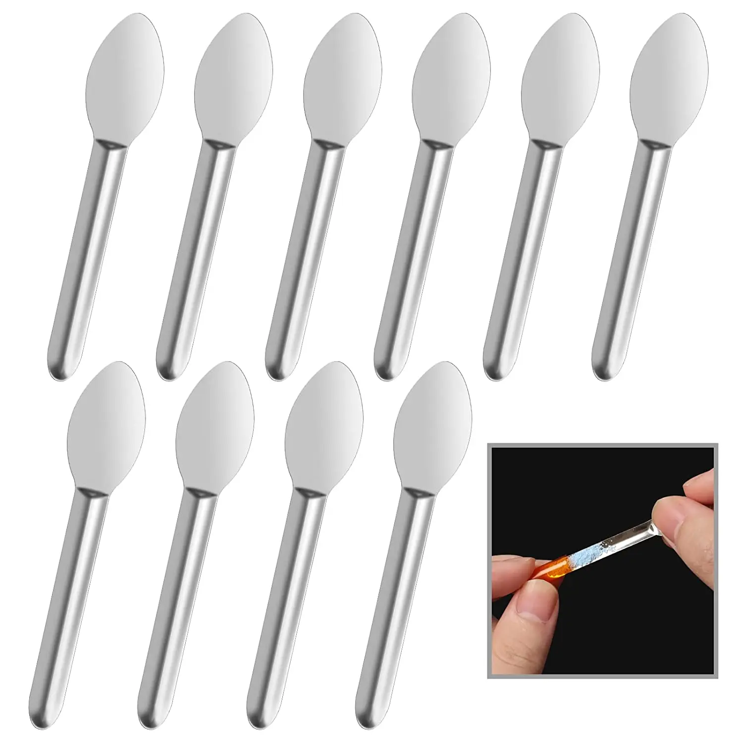 

10PCS Hot XD-Capsule Filling Spatula Stainless Steel Lab Spoon Mini Scoop For Fast Gel Cap Capsule Filling Pill Filler Machine