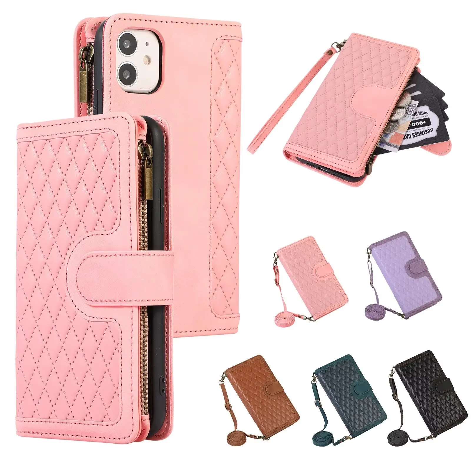 Zipper Wallet Crossbody Phone Case for iPhone 15 14 Pro Max 13 12 11 X XR XS 7 8 Plus SE 2022 Card Solt Lanyard Leather Cover
Zipper Wallet Crossbody Phone Case for iPhone 15 14 Pro Max 13 12 11 X XR XS 7 8 Plus SE 2022 Card Solt Lanyard Leather Cover