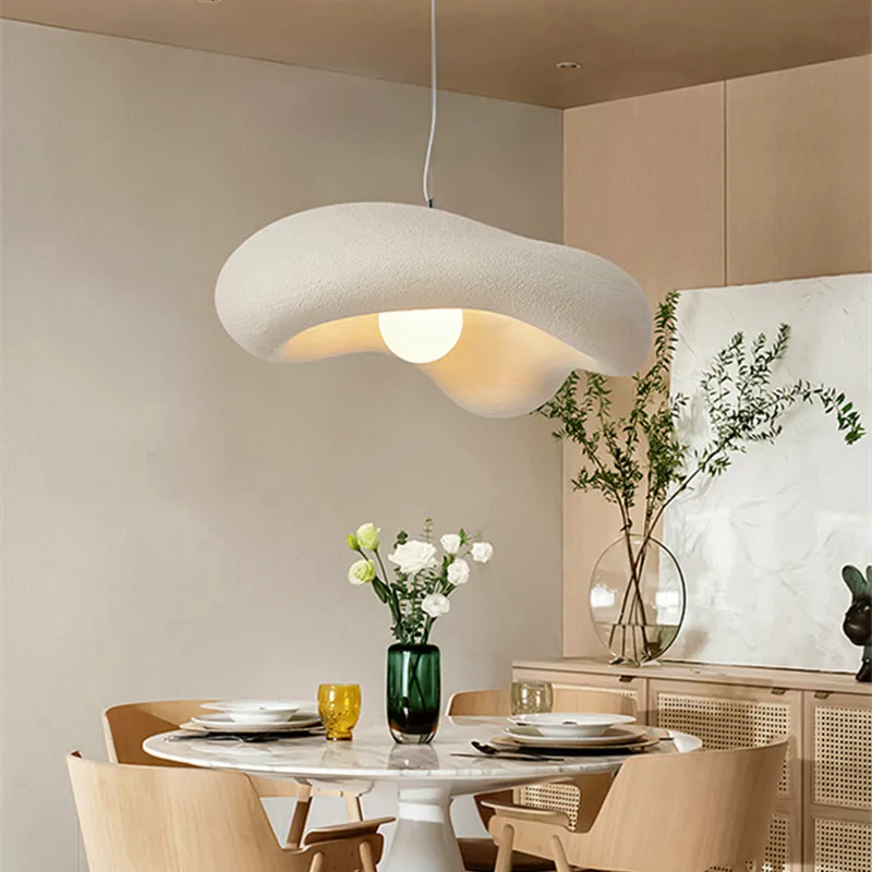 

Wabi-Sabi Cream Nordic New Restaurant LED Chandelier Minimalist Bedroom Bar Table Suspend Lamp Homestay Deco Cafe Hanging Light