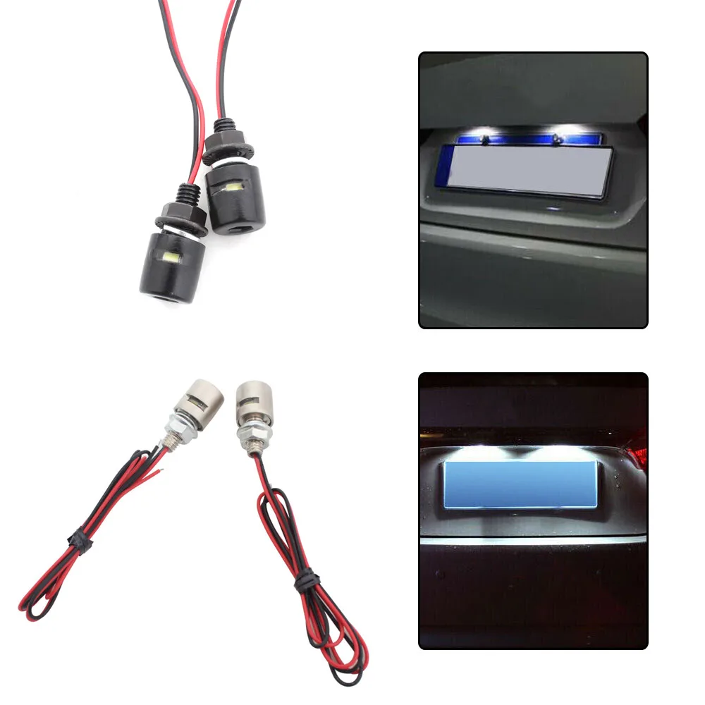 

Universal Car Motorcycle Number License Plate Lights 12V 5630 SMD LED Auto Tail Front Screw Bolt Bulbs Lamps Light Source
