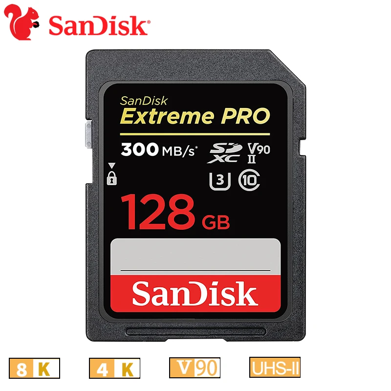 

4k SD Card V90 8K Video SanDisk Extreme PRO 32GB 64GB UHS II Card SD U3 4K Digital Camera 128GB SDXC Flash Memory Card Class 10