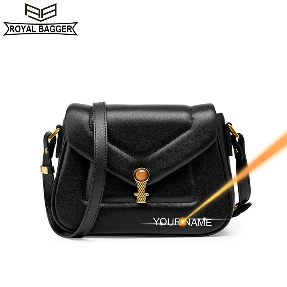 

Royal Bagger Shoulder Crossbody Commute Bags for Women Genuine Cow Leather Fashion Trend Underarm Small Square Bag 2172