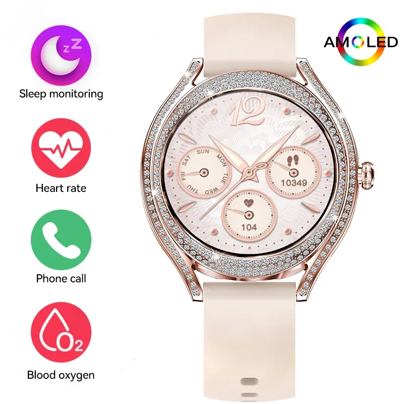 

New AMOLED Smart Watch AI Voice Siri Bluetooth Call Heart Rate Tracker Sports Fitness Bracelet For Android IOS Smartwatch Woman