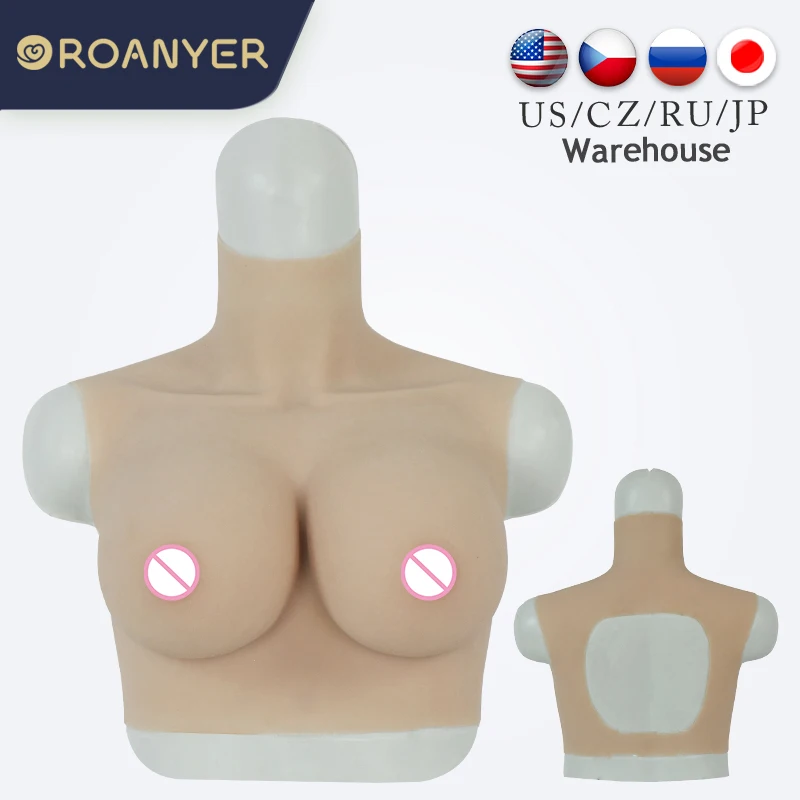 

ROANYER Realistic Silicone Breast Forms Cool Version For Crossdresser Summer Fake Boobs Male To Female Shemale Transgender B C F