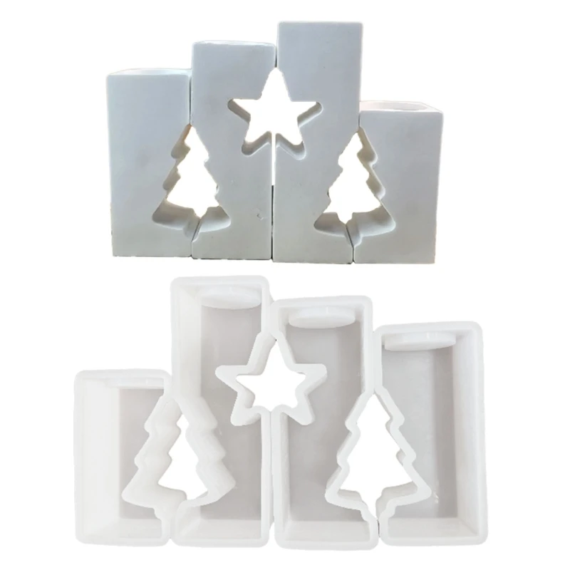 

Tree Silicone Molds Tealight Holder Mould Handmade Epoxys Candlesticks Castings Molds Festival Christmas Decors F1CC