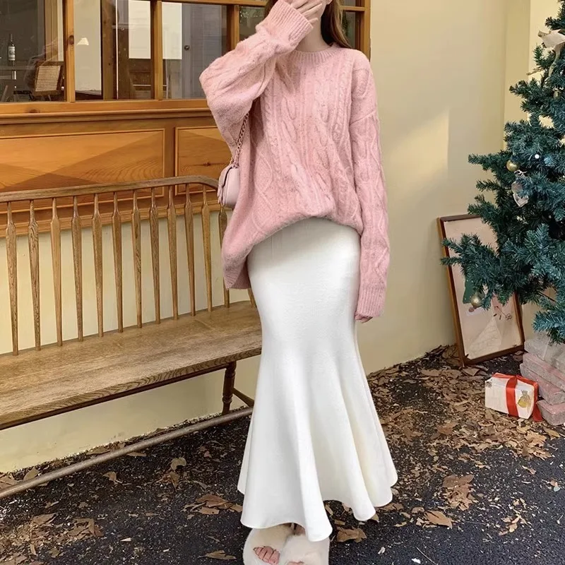 Gentle Knitted Fishtail Skirt for Women, Mid-calf Skirt, Long Skirt, Hip Wrap, New Style, Pink, Black, Beige, Autumn and Winter
Gentle Knitted Fishtail Skirt for Women, Mid-calf Skirt, Long Skirt, Hip Wrap, New Style, Pink, Black, Beige, Autumn and Winter