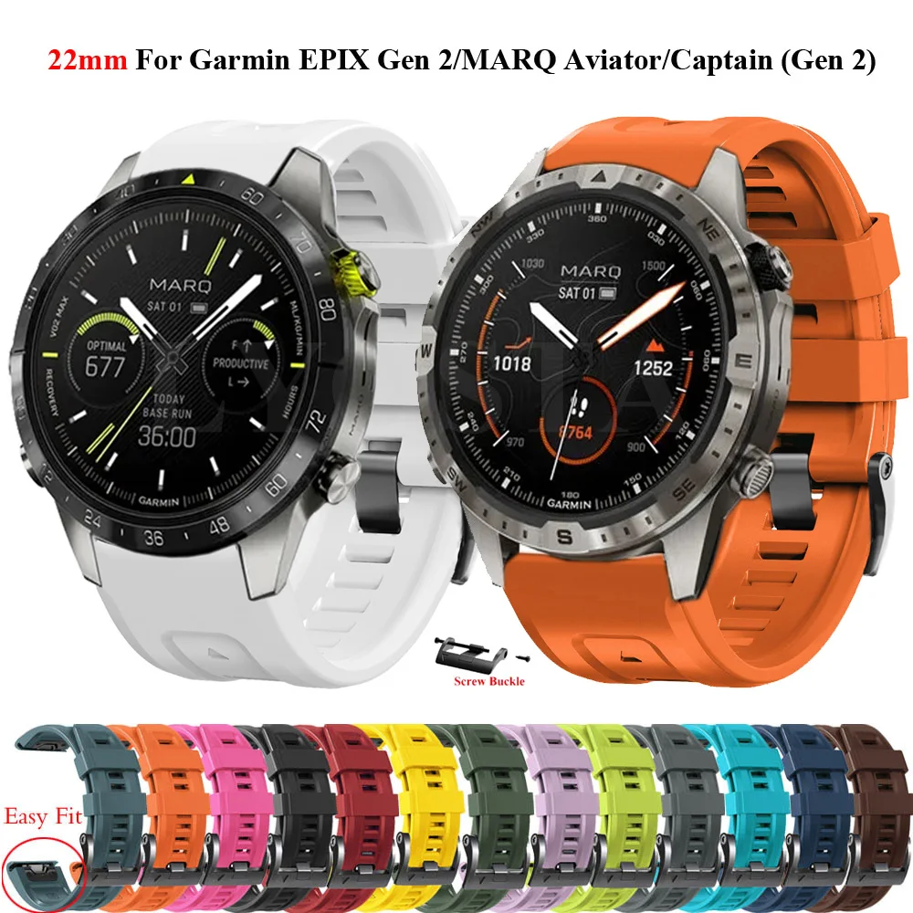 22 26mm Smart Watchband For Garmin MARQ Golfer MARQ Adventurer/Athlete Epix Gen 2 Silicone Quick Release Straps Bracelets Correa
22 26mm Smart Watchband For Garmin MARQ Golfer MARQ Adventurer/Athlete Epix Gen 2 Silicone Quick Release Straps Bracelets Correa