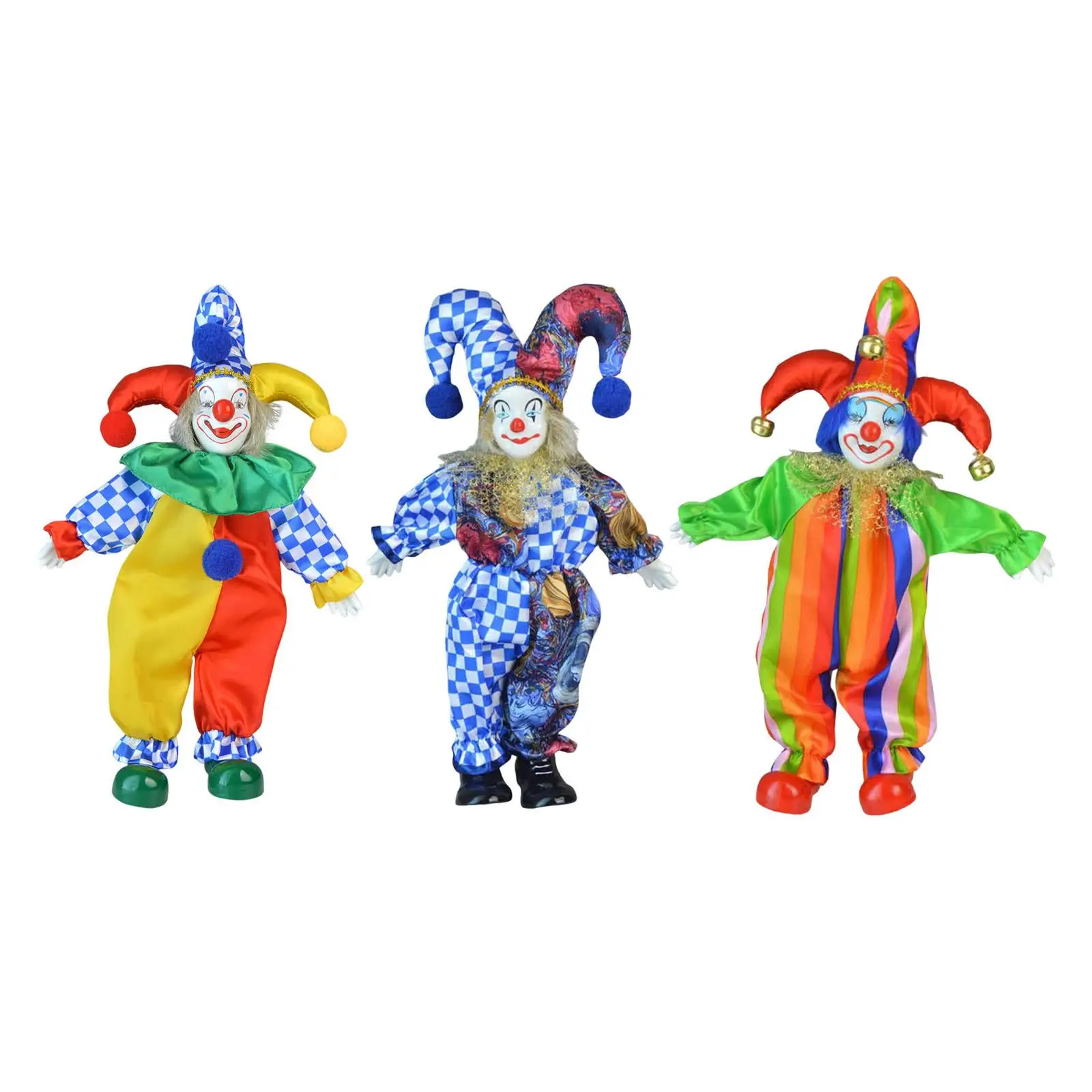 

Clown Doll Figure Halloween Decoration Gift Display decor Figures Movable Joints Triangel Doll for Party Home Decoration