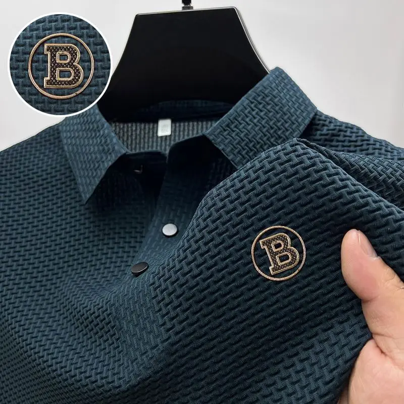Lapel Ice Silk Polo Shirt Men's Summer Trendy Business Casual Men's Outfit Tops Men's Short-Sleeved T-shirt 2024 New
Lapel Ice Silk Polo Shirt Men's Summer Trendy Business Casual Men's Outfit Tops Men's Short-Sleeved T-shirt 2024 New