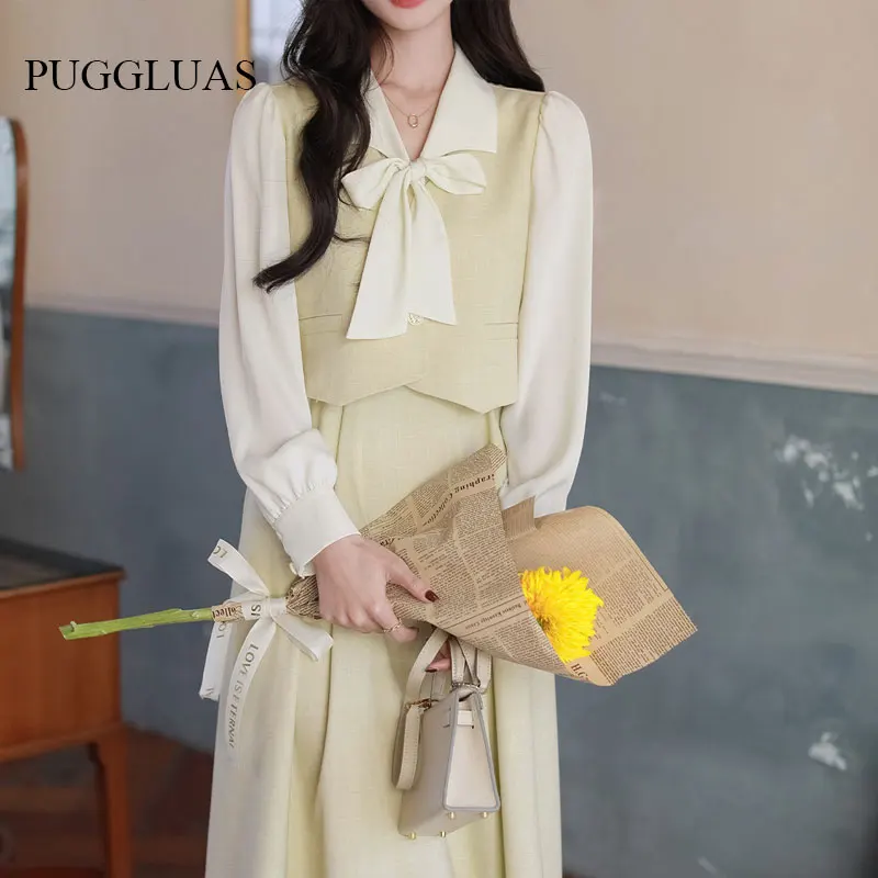 2023 French Elegant Bowtie Midi Dress Women Fashion Princess Style Office Lady Vestidos Casual Long Sleeve Kawaii Party Dresses
2023 French Elegant Bowtie Midi Dress Women Fashion Princess Style Office Lady Vestidos Casual Long Sleeve Kawaii Party Dresses