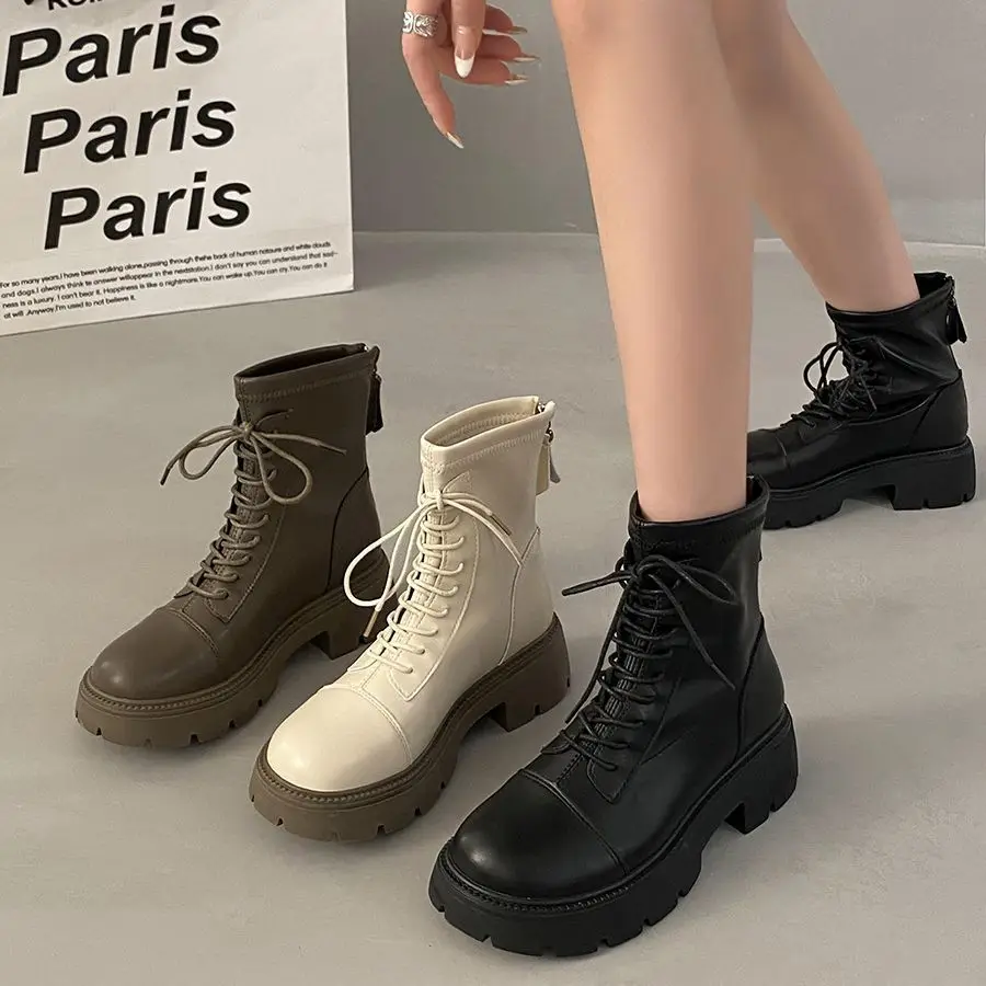Boots Flat Platform Female Shoes Lace Up Round Toe Boots-Women Clogs Ladies Rock Rubber Ankle 2023 Black Summer Med Lolita PU Fl
Boots Flat Platform Female Shoes Lace Up Round Toe Boots-Women Clogs Ladies Rock Rubber Ankle 2023 Black Summer Med Lolita PU Fl