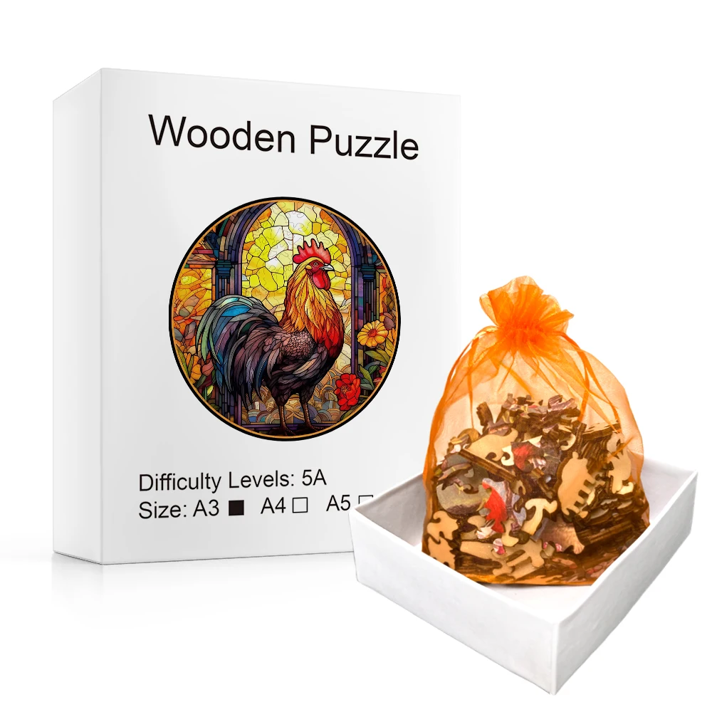 

Cock Wooden Puzzle, Wooden Jigsaw Puzzles, Unique Beautiful Rooster Jigsaw, Unique Shape Jigsaw, Best Gift for Adults And Kids