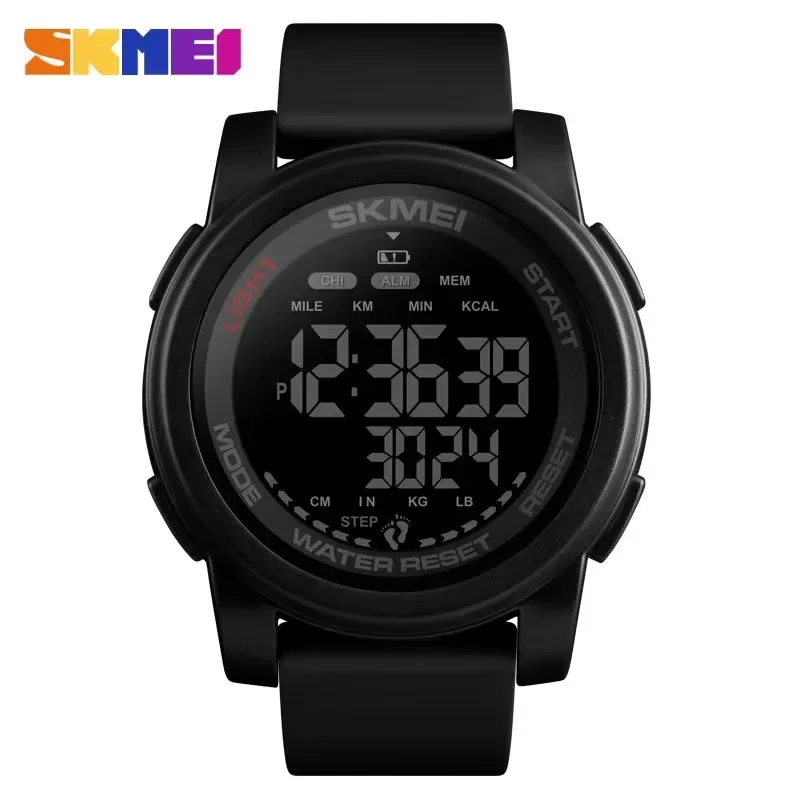 

SKMEI 1469 For Men Pedometer Data Clock relogio masculino 2 Time Mileage Watches Mens Calorie Distance Digital Sport Wrist Watch