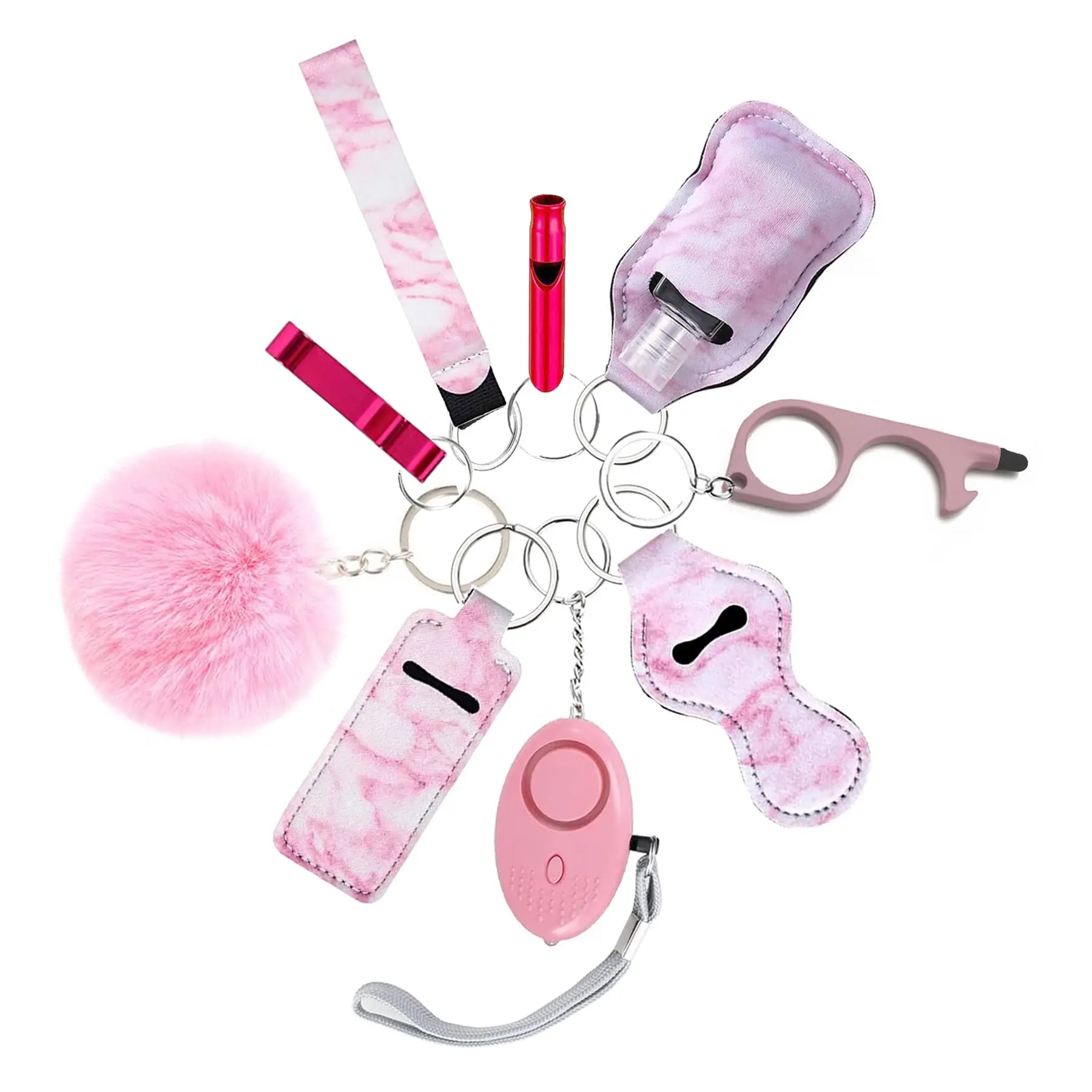Safety Keychain Set For Women Self Defense Keychain Kit Gifts with Personal Alarm Strap Wristlet Accessories
Safety Keychain Set For Women Self Defense Keychain Kit Gifts with Personal Alarm Strap Wristlet Accessories