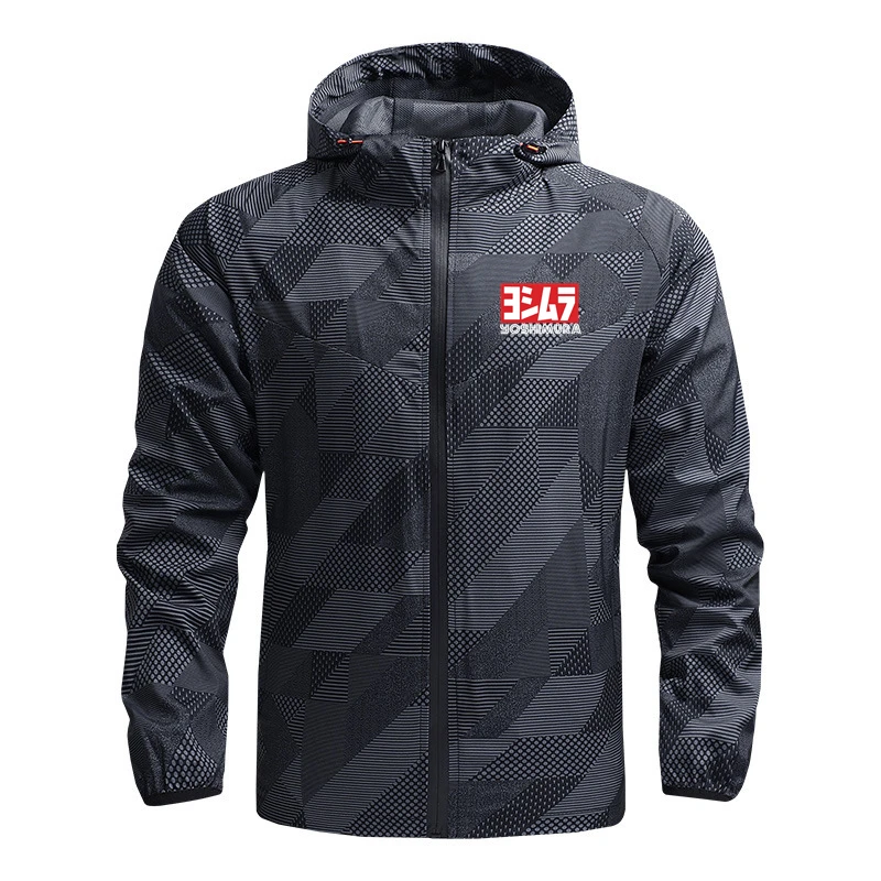 

2022 Autumn New Yoshimura Brand Print Casual Style Jacket Men Hoodies Cotton Contrasting Color Comfortable Zip Fashion Jacket