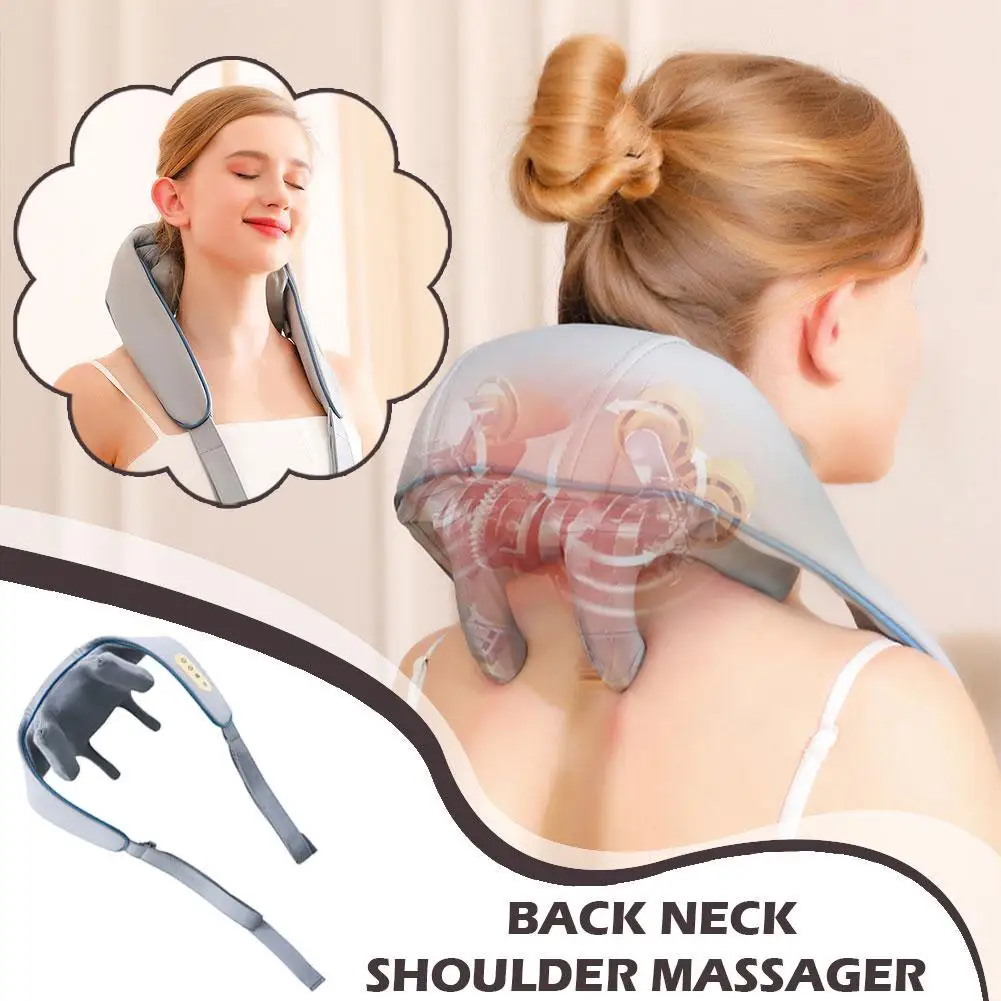 

Back Neck Shoulder Massager Rechargeable Trapezius Muscle Kneading Shoulder Cervical Spine Multifunction Body Home Massagers