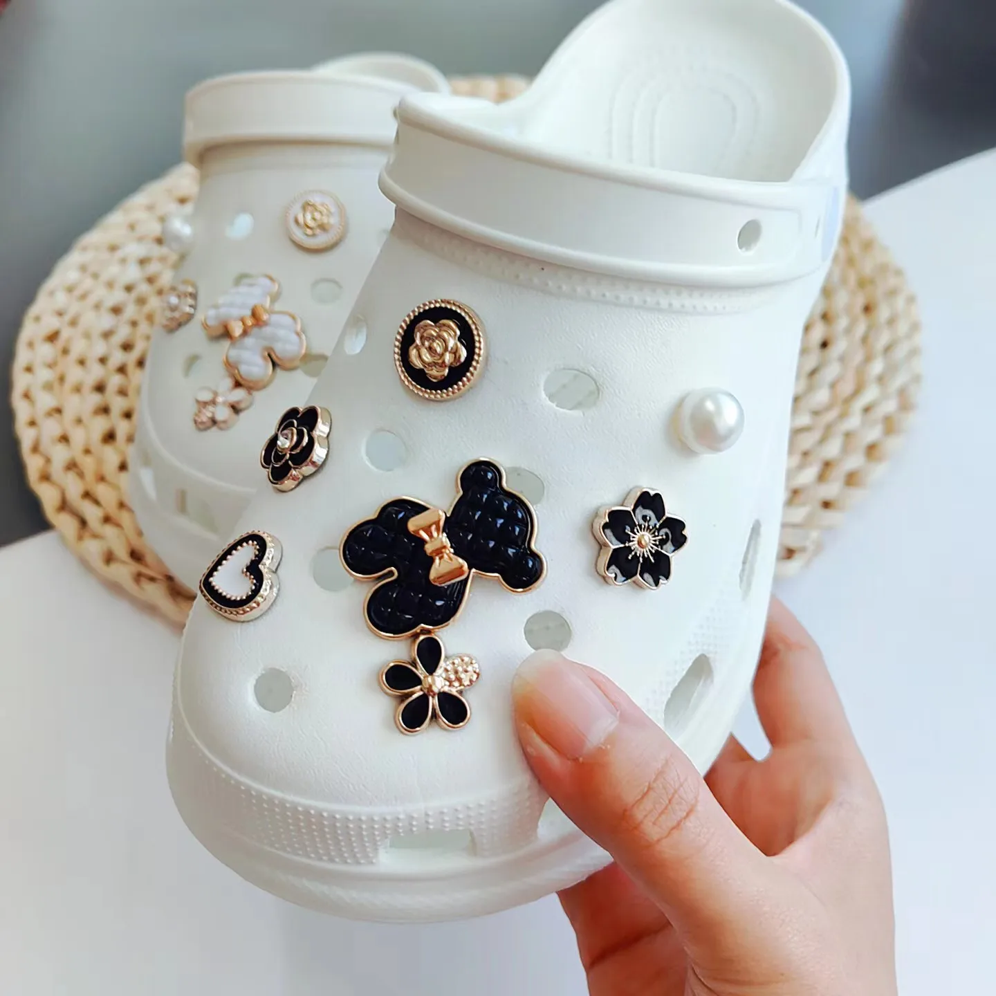 Fashion Cute Black Bear Silver Crocs Charms Fit Jibbitz Shoes Jumia