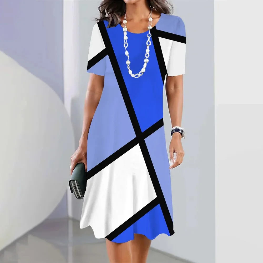 Summer Plaid Print Women'S Sexy Dress Slim Fit Beach Skirt Short Sleeved Round Neck Women'S Casual Knee Length Skirt Pullover
Summer Plaid Print Women'S Sexy Dress Slim Fit Beach Skirt Short Sleeved Round Neck Women'S Casual Knee Length Skirt Pullover
