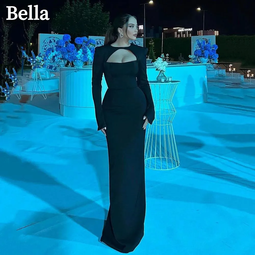 

Женское Атласное Платье Bella Philosophy, черное элегантное платье с длинным рукавом, со съемной шалью и юбкой годе, для выпускного вечера, 2024