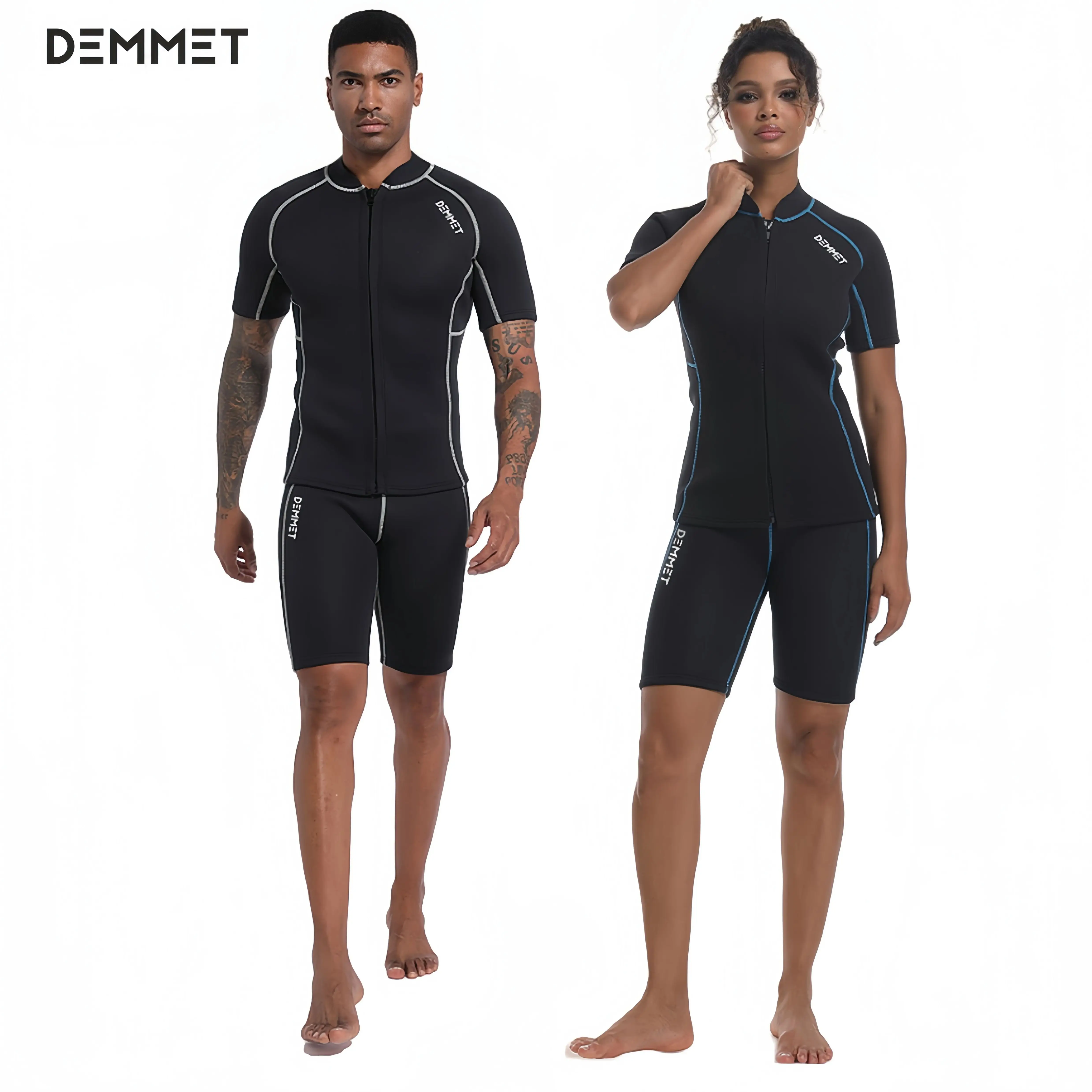 

DEMMET короткий костюм для дайвинга мужской неопреновый костюм для дайвинга с разрезом женский влажный костюм с передней молнией для подводной охоты плавания серфинга купальники 1,5 мм/3 мм