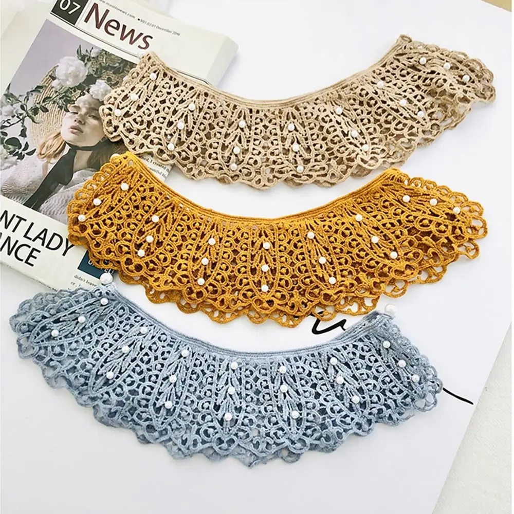 

New Fashion Adjust Clothes Mini Cape Shawl Wrap Decoration Lace Fabric Neckline Fake Collar Detachable Lapel Half Shirt