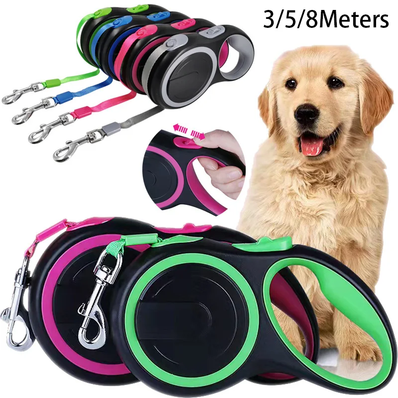

Dog Leash Durable Leash Automatic Retractable Nylon Cat Lead Extension Puppy Walking Running Lead Roulette for Dogs 3m/5m/8m