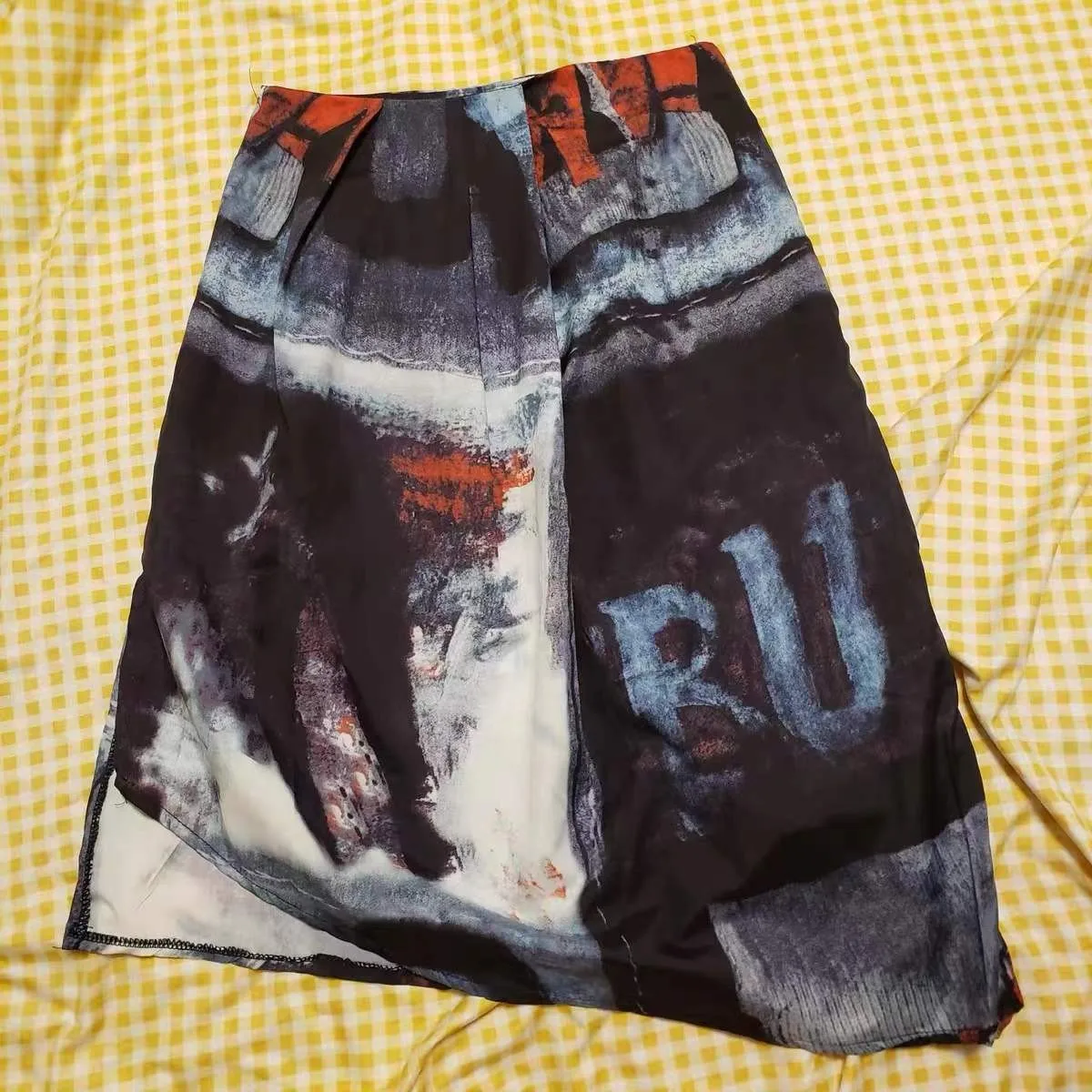 Y2K Midi Skirt | Streetwear Irregular Tie Dye Printed | Vintage Hip Hop Skirts Punk Y2K Midi Skirt | Streetwear Irregular Tie Dye Printed | Vintage Hip Hop Skirts Punk