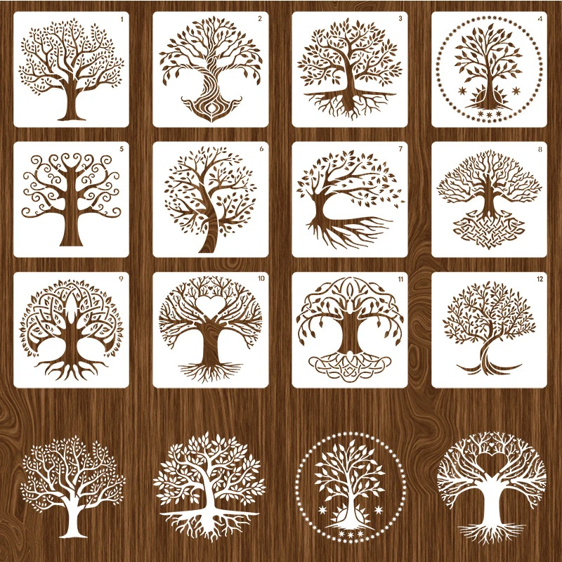 12PCS Life Tree Painting Stencils Reusable Templates Stencil Crafts for Drawing DIY Scrapbooks Diary Home Decor Wall Stencil
12PCS Life Tree Painting Stencils Reusable Templates Stencil Crafts for Drawing DIY Scrapbooks Diary Home Decor Wall Stencil