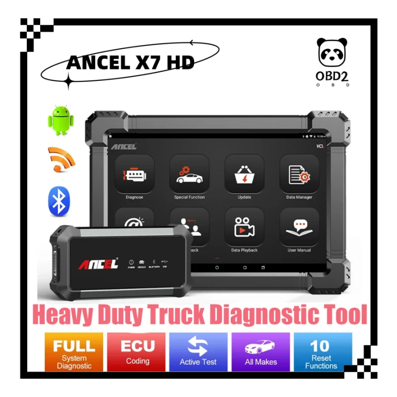 ANCEL X7 HD Heavy Duty Truck Diagnostic Tool Bluetooth OBD2 Scanner Full System ABS Oil EPB DPF Reset Professional Trucks Scanne 
ANCEL X7 HD Heavy Duty Truck Diagnostic Tool Bluetooth OBD2 Scanner Full System ABS Oil EPB DPF Reset Professional Trucks Scanne