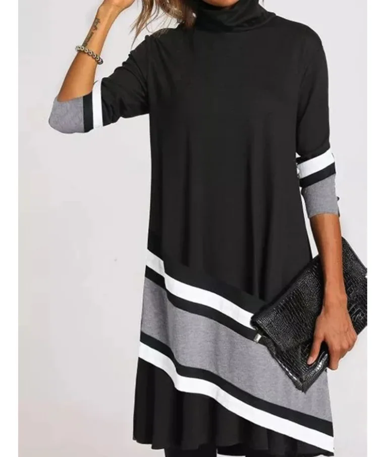 Autumn Winter Casual Fashion Half High Collar Printed Dress Women's Clothing Long Sleeve Straight Vintage Loose Waist Dresses
Autumn Winter Casual Fashion Half High Collar Printed Dress Women's Clothing Long Sleeve Straight Vintage Loose Waist Dresses