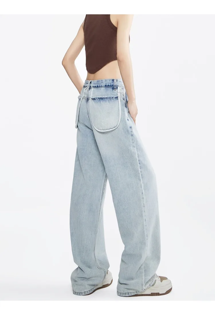 Women's Blue Straight High Waist Jeans PocketLoose Korean Style Casual Trousers Fashion Wide Leg Draggle-Tail Trousers
Women's Blue Straight High Waist Jeans PocketLoose Korean Style Casual Trousers Fashion Wide Leg Draggle-Tail Trousers