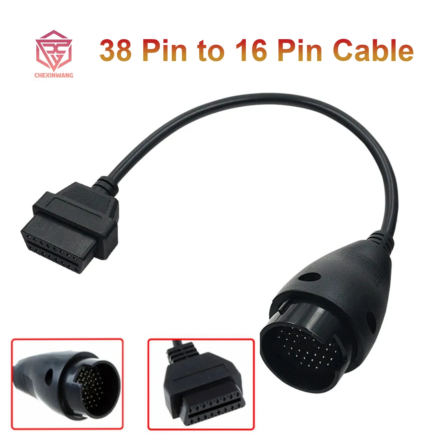 

For Mercedes Benz MB 38Pin to OBD2 OBDII 16 Pin Diagnostic Adapter Connectors Cable